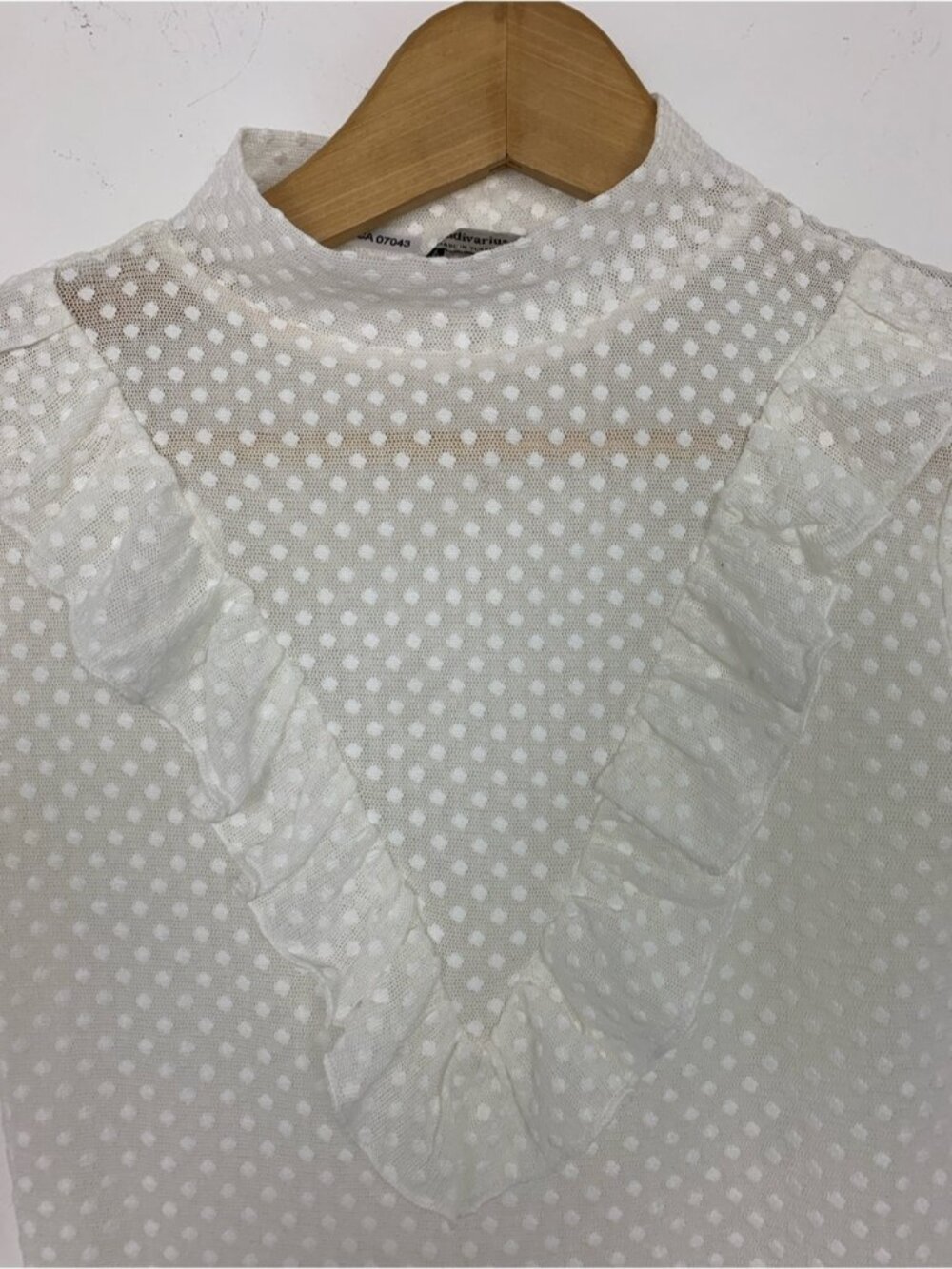 Stradivarius Sheer Ruffle Top - Picture 3 of 5